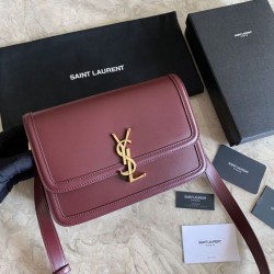 Replica YSL Saint Laurent Solferino Medium Monogram Satchel Bag Claret