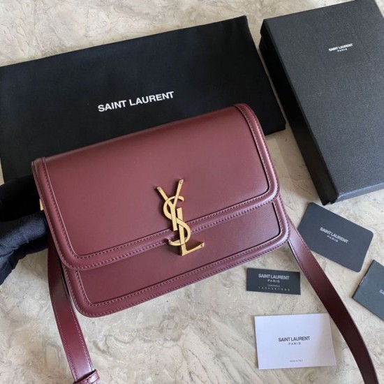 Replica YSL Saint Laurent Solferino Medium Monogram Satchel Bag Claret