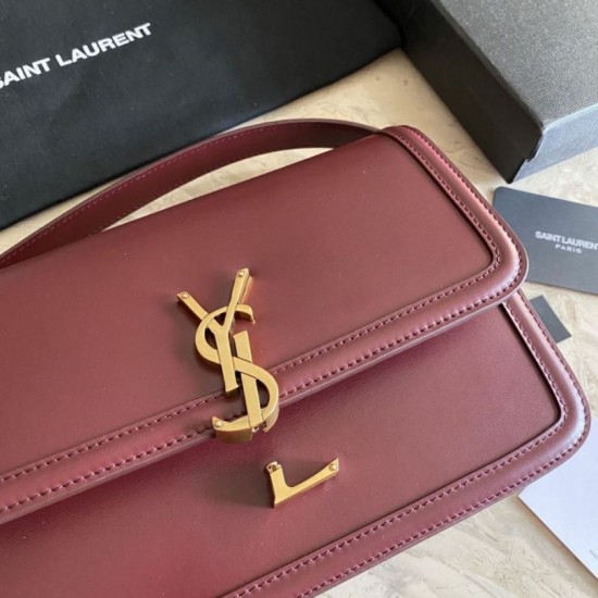 Replica YSL Saint Laurent Solferino Medium Monogram Satchel Bag Claret