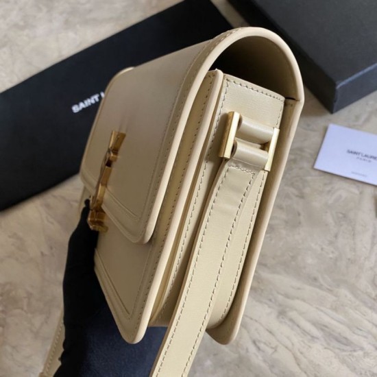 Replica Borsa YSL Saint Laurent Solferino Medium con monogramma Albicocca