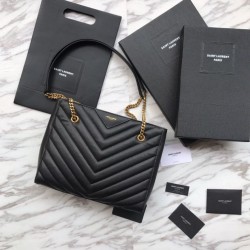 Replica Borsa shopping YSL Saint Laurent Grain Embossed Nera