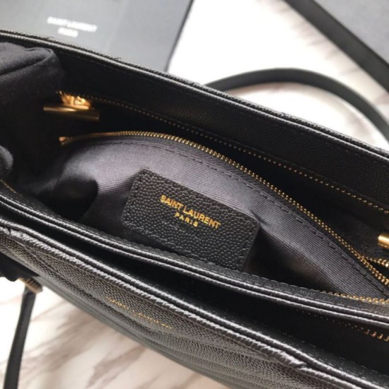 Replica Borsa shopping YSL Saint Laurent Grain Embossed Nera