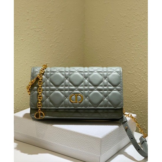 Replica Christian Dior Caro Marsupio Con Borsa A Catena Grigio
