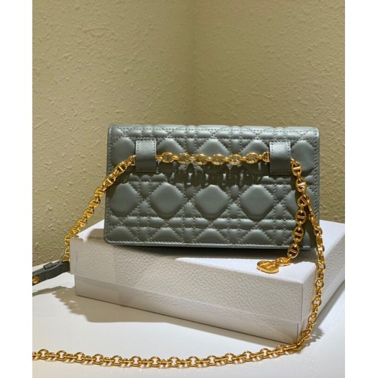 Replica Christian Dior Caro Marsupio Con Borsa A Catena Grigio