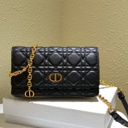 Replica Christian Dior Caro Marsupio Con Borsa A Catena Nera
