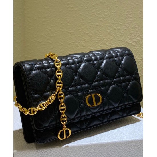 Replica Christian Dior Caro Marsupio Con Borsa A Catena Nera