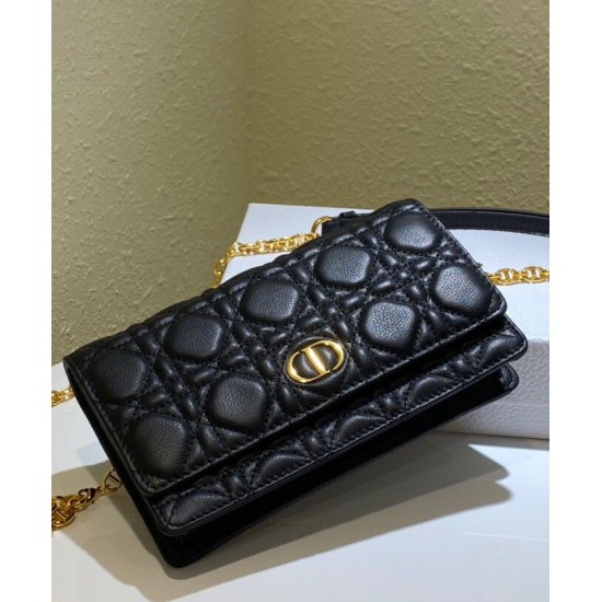 Replica Christian Dior Caro Marsupio Con Borsa A Catena Nera