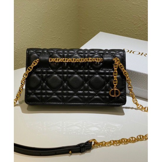 Replica Christian Dior Caro Marsupio Con Borsa A Catena Nera
