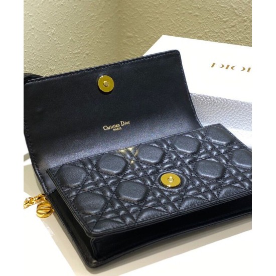 Replica Christian Dior Caro Marsupio Con Borsa A Catena Nera