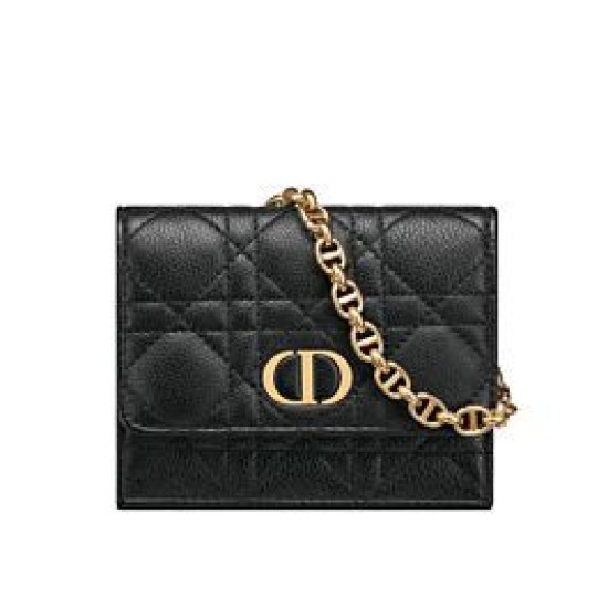 Replica Christian Dior Mini Caro Pouch con catena nera Replica Christian Dior Mini Caro Pouch con catena nera
