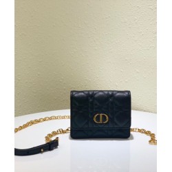 Replica Christian Dior Mini Caro Pouch con catena nera