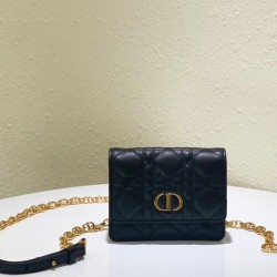 Replica Christian Dior Mini Caro Pouch con catena nera