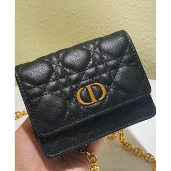 Replica Christian Dior Mini Caro Pouch con catena nera Replica Christian Dior Mini Caro Pouch con catena nera