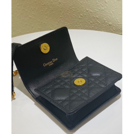Replica Christian Dior Mini Caro Pouch con catena nera Replica Christian Dior Mini Caro Pouch con catena nera