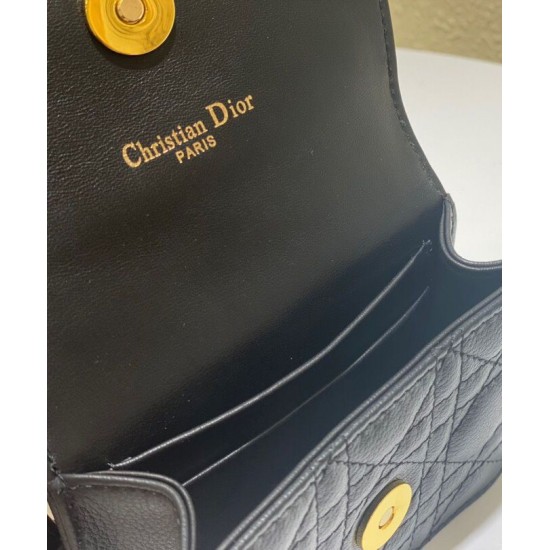 Replica Christian Dior Mini Caro Pouch con catena nera Replica Christian Dior Mini Caro Pouch con catena nera