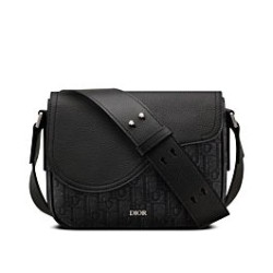 Replica Borsa messenger Christian Dior Mini Saddle nera