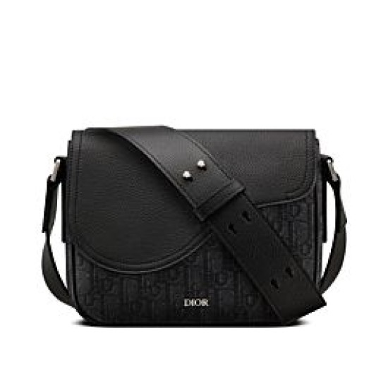 Replica Borsa messenger Christian Dior Mini Saddle nera