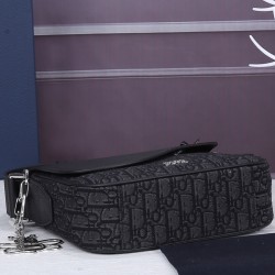 Replica Borsa messenger Christian Dior Mini Saddle nera
