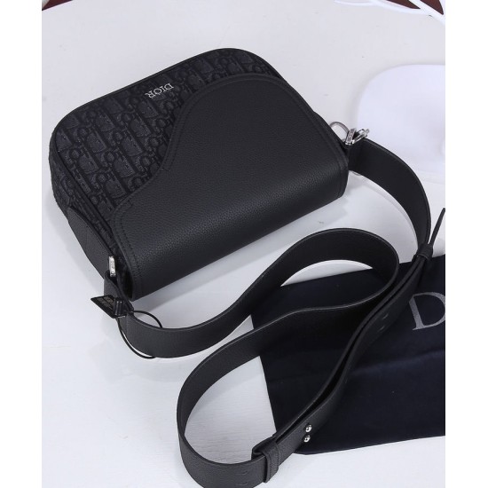 Replica Borsa messenger Christian Dior Mini Saddle nera