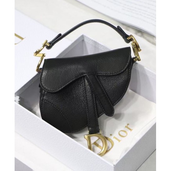 Replica Borsa da sella Christian Dior Micro nera