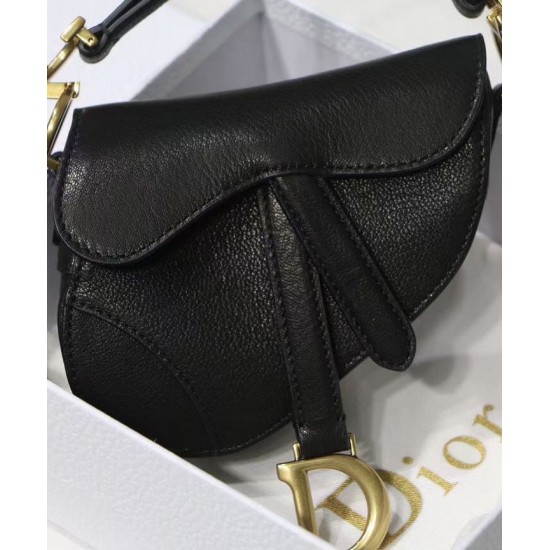 Replica Borsa da sella Christian Dior Micro nera
