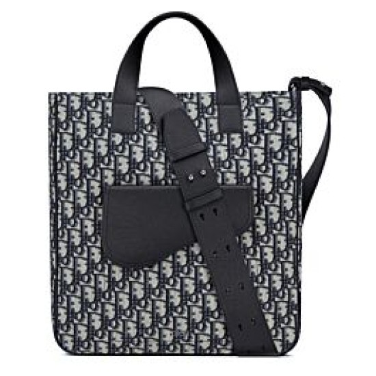Replica Christian Dior Saddle Tote Bag con tracolla blu scuro