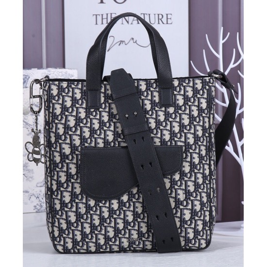 Replica Christian Dior Saddle Tote Bag con tracolla blu scuro