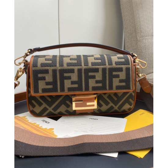 Replica Borsa Baguette FF Canvas 8BR600 Caffè