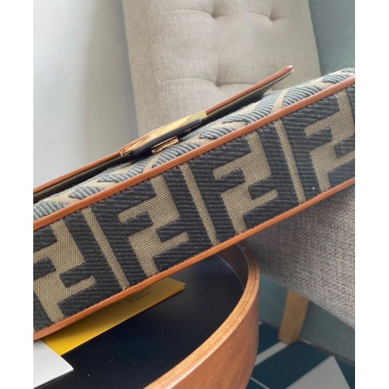Replica Borsa Baguette FF Canvas 8BR600 Caffè
