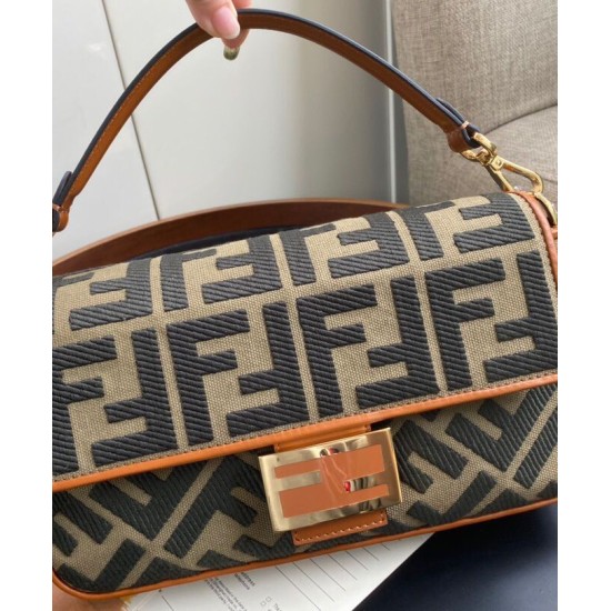 Replica Borsa Baguette FF Canvas 8BR600 Caffè