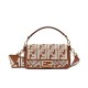 Replica Borsa Baguette In Pelle Con Ricamo FF 8BR600 Caffè