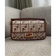 Replica Borsa Baguette In Pelle Con Ricamo FF 8BR600 Caffè