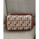 Replica Borsa Baguette In Pelle Con Ricamo FF 8BR600 Caffè