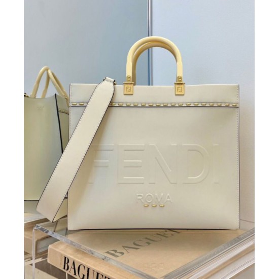 Replica Sunshine Media Shopper In Pelle 8BH386 Crema