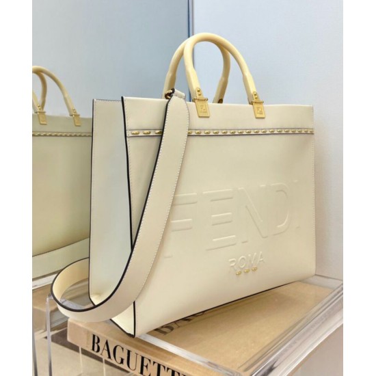 Replica Sunshine Media Shopper In Pelle 8BH386 Crema