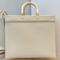 Replica Sunshine Media Shopper In Pelle 8BH386 Crema