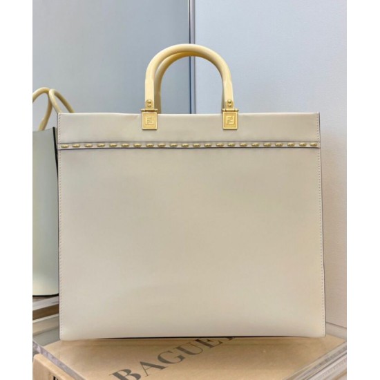Replica Sunshine Media Shopper In Pelle 8BH386 Crema