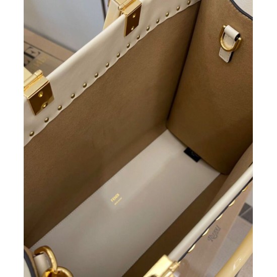 Replica Sunshine Media Shopper In Pelle 8BH386 Crema