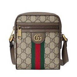 Replica Borsa a tracolla Ophidia GG 598127 Caffè scuro