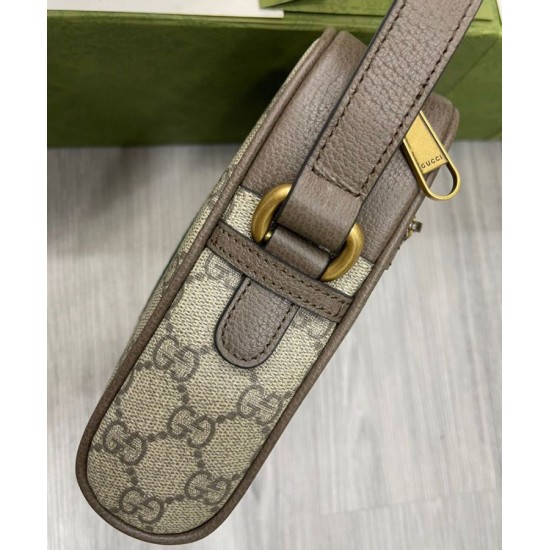 Replica Borsa a tracolla Ophidia GG 598127 Caffè scuro