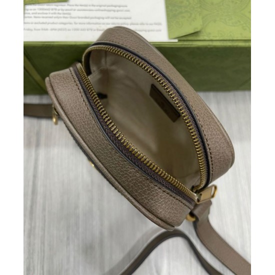 Replica Borsa a tracolla Ophidia GG 598127 Caffè scuro