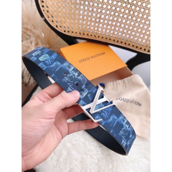 Replica LV Initiales 40MM Cintura reversibile Damier Salt M0378Q