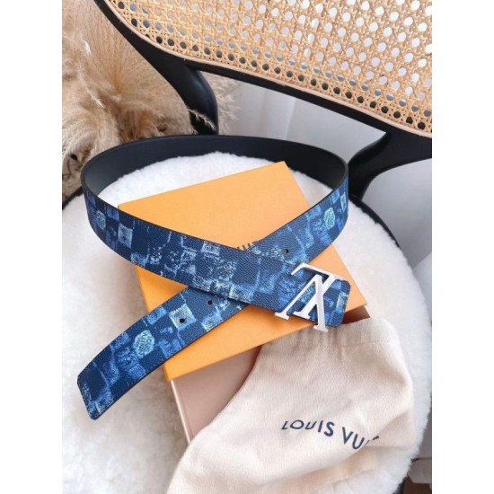 Replica LV Initiales 40MM Cintura reversibile Damier Salt M0378Q