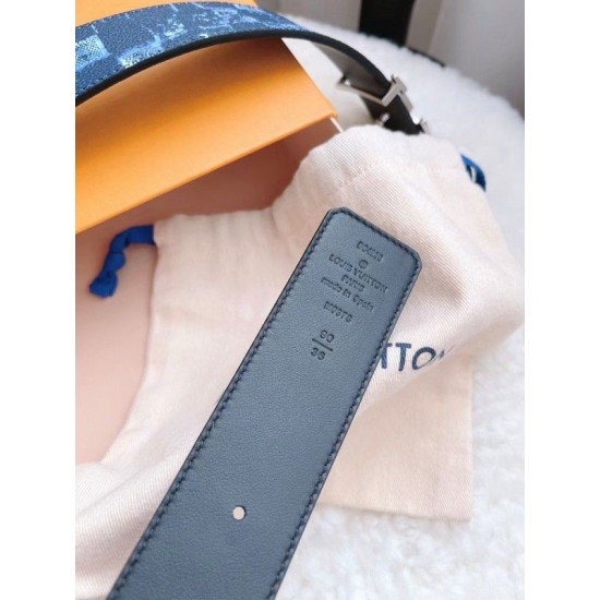 Replica LV Initiales 40MM Cintura reversibile Damier Salt M0378Q