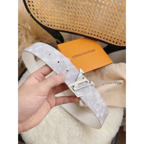 Replica LV Initiales 40MM Cintura reversibile Damier Salt MP300V