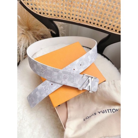 Replica LV Initiales 40MM Cintura reversibile Damier Salt MP300V