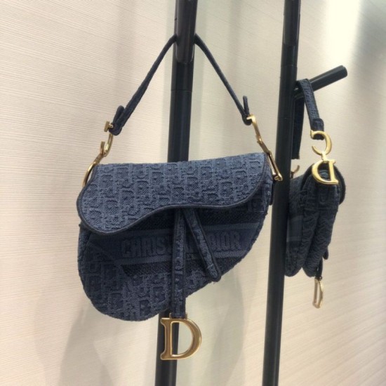 Replica Borsa da Saddle Christian Dior M0446 Blu