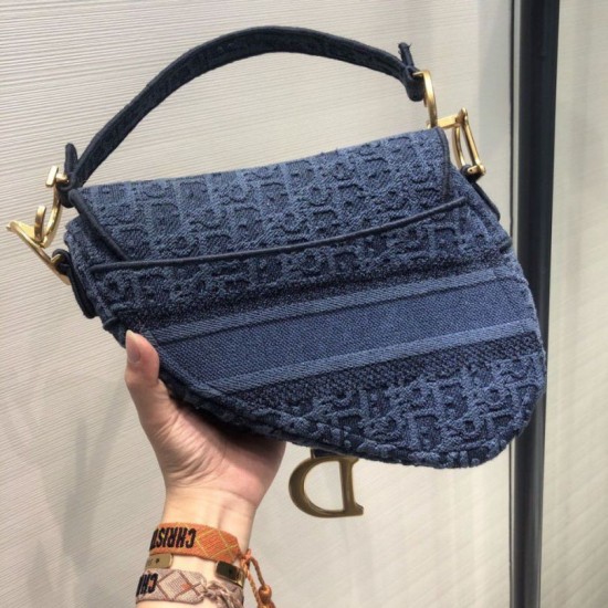 Replica Borsa da Saddle Christian Dior M0446 Blu
