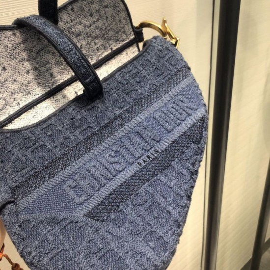 Replica Borsa da Saddle Christian Dior M0446 Blu