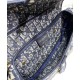 Replica Sella Christian Dior Borsa obliqua originale in tela ricamata Blu scuro